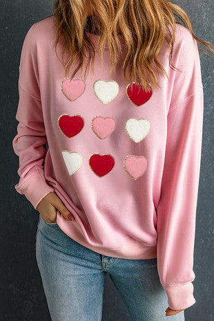 Chenille Patch Heart Sweatshirt