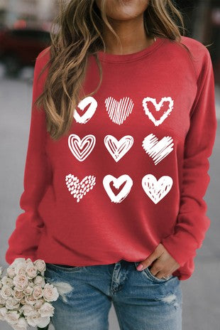 Red Hearts Sweatshirt